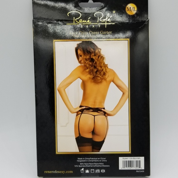 NWT Rene Rofe lace 4-strap garter belt Med/Lg - Picture 3 of 3